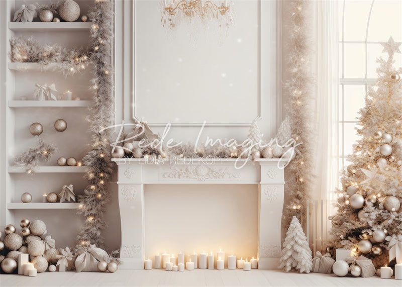 Kate Léger & Lumineux Noël Blanc Toile de fond conçue par Lidia Redekopp - Kate Backdrop FR