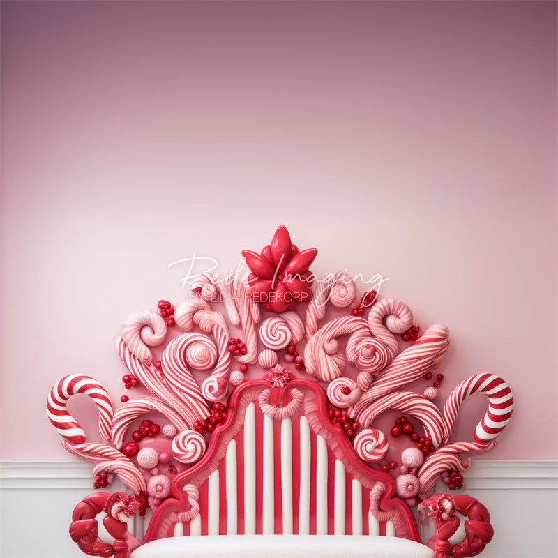 Kate Canne en bonbon Tête de lit Rouge Rose Toile de fond conçue par Lidia Redekopp