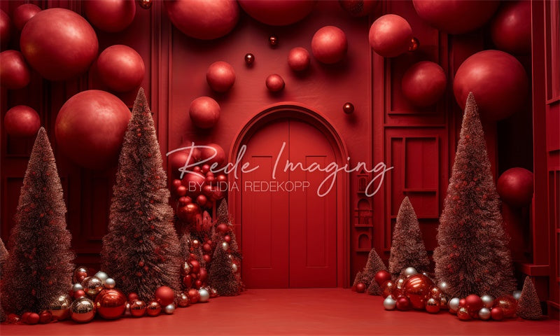 Kate Noël Porte Rouge Arbres Toile de fond conçue par Lidia Redekopp