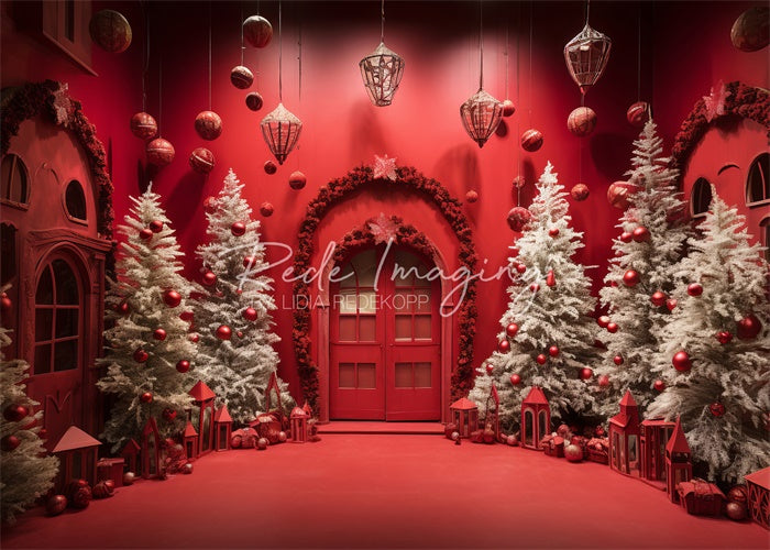 Kate Noël Chambre Rouge Arbres Décors Toile de fond conçue par Lidia Redekopp - Kate Backdrop FR