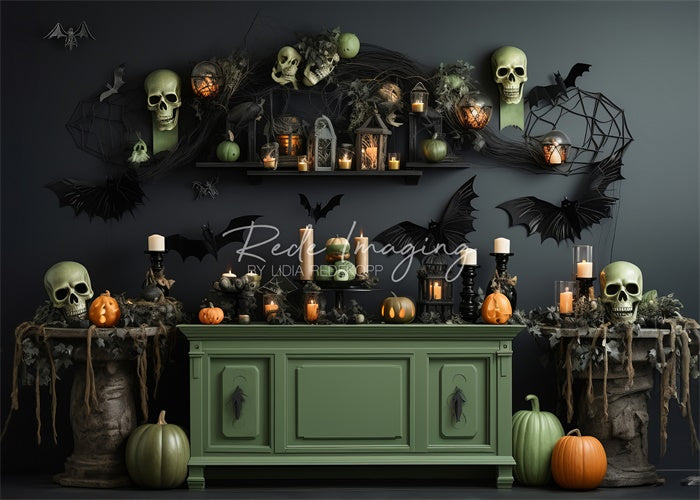 Kate Effrayant Halloween Cuisine verte Toile de fond conçue par Lidia Redekopp
