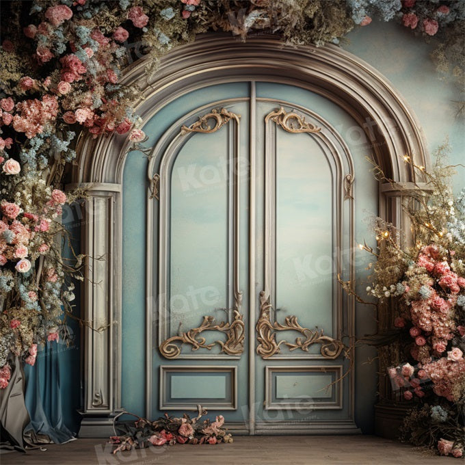 Kate Porte bleue Arche florale Rose Toile de fond conçue par Emetselch