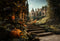 Kate Automne Citrouille Rétro Château Toile de fond conçue par Emetselch - Kate Backdrop FR