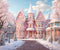 Kate Hiver Noël Ville Rose Neige Toile de fond conçue par Emetselch - Kate Backdrop FR
