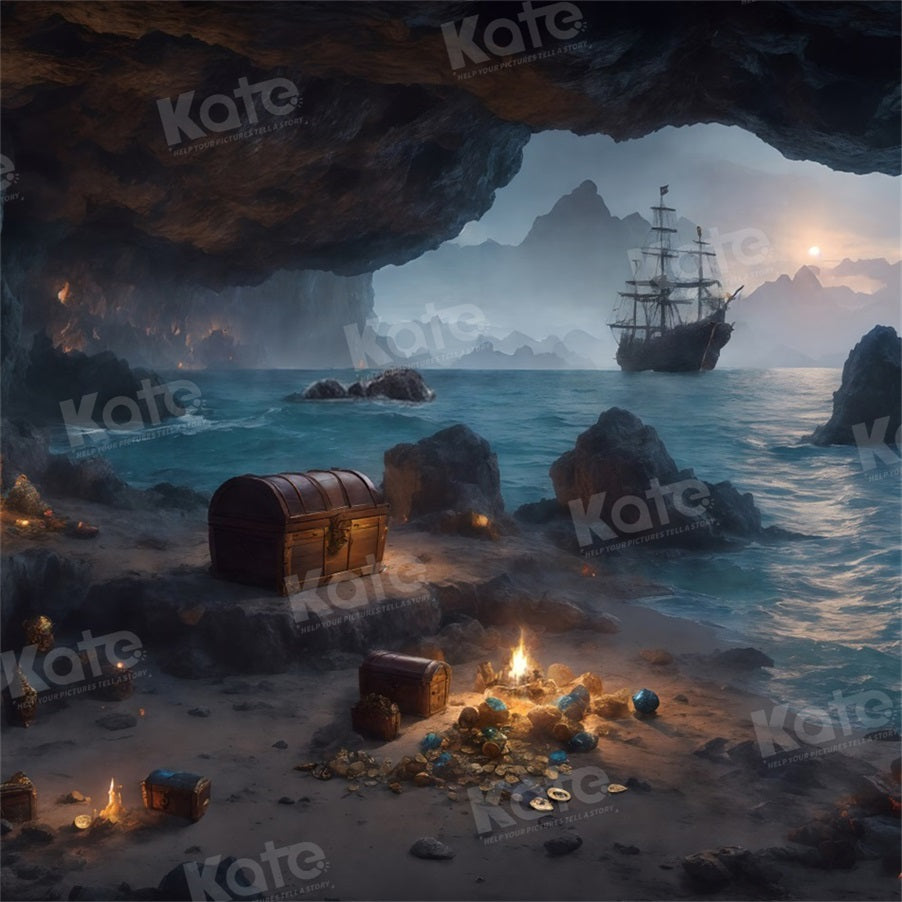 Kate Été Pirate Grotte du Trésor Toile de fond pour la photographie