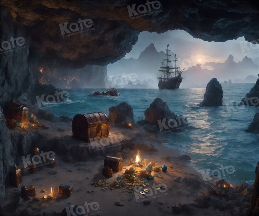 Kate Été Pirate Grotte du Trésor Toile de fond pour la photographie
