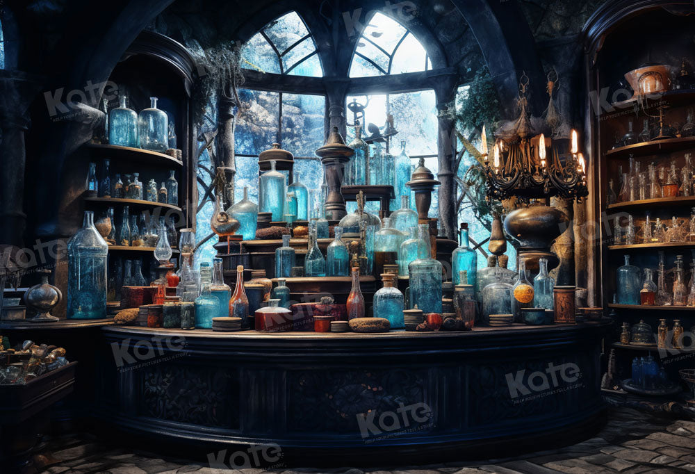Kate Médiéval Bouteille de médecine Laboratoire Toile de fond conçu par Emetselch - Kate Backdrop FR