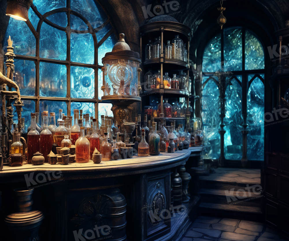 Kate Médiéval Laboratoire Magique Bleu Toile de fond conçu par Emetselch