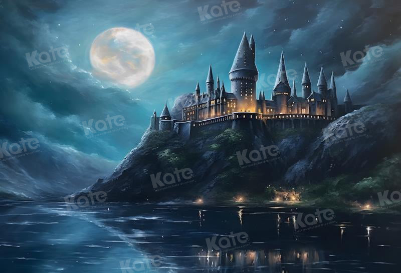 Kate Château Nuit Lune Nuage Toile de fond pour la photographie - Kate Backdrop FR