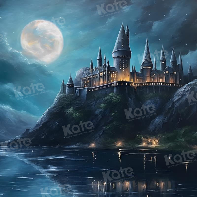Kate Château Nuit Lune Nuage Toile de fond pour la photographie - Kate Backdrop FR