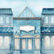 Kate Devanture Bleu Bâtiment Toile de fond Conçu par Patty Robert - Kate Backdrop FR
