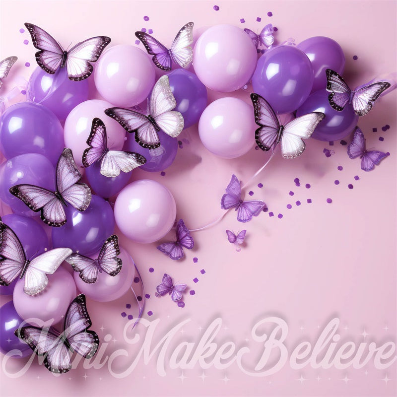 Kate Ballons Papillon Anniversaire Toile de fond conçue par Mini MakeBelieve - Kate Backdrop FR
