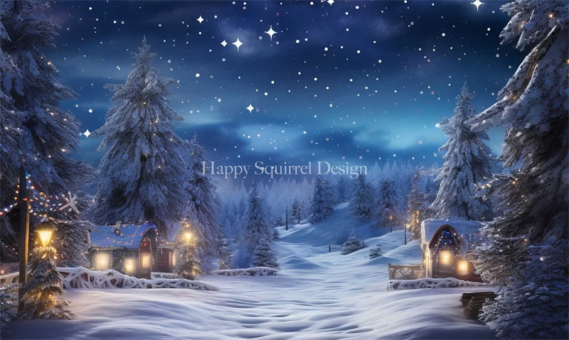 Kate Ciel étoilé Chute de neige Toile de fond Conçu par Happy Squirrel Design