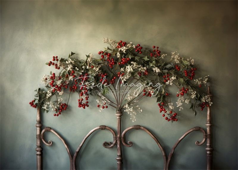 Kate Houx & Fleurs Noël Tête de lit Toile de fond conçue par Lidia Redekopp - Kate Backdrop FR