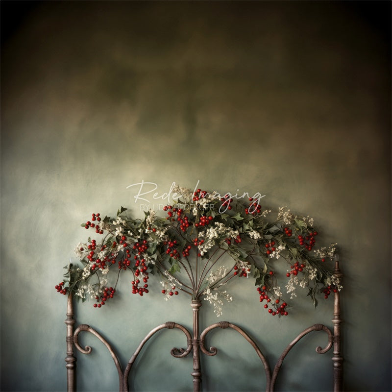 Kate Houx & Fleurs Noël Tête de lit Toile de fond conçue par Lidia Redekopp - Kate Backdrop FR