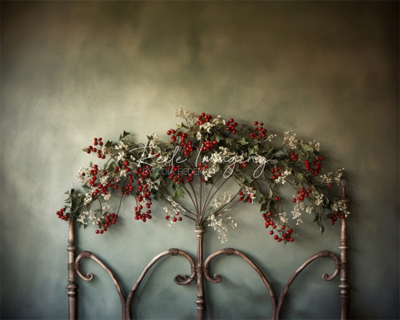 Kate Houx & Fleurs Noël Tête de lit Toile de fond conçue par Lidia Redekopp - Kate Backdrop FR