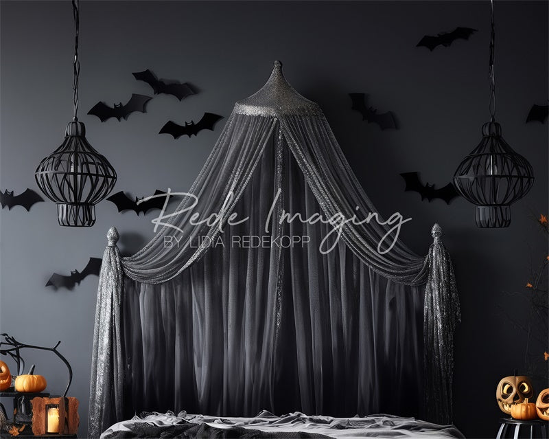 Kate Chauve-souris Halloween Tête de lit Toile de fond conçue par Lidia Redekopp