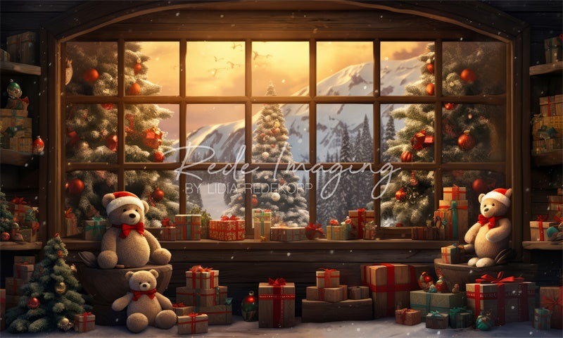 Kate Nounours Cabane de Noël Toile de fond conçue par Lidia Redekopp