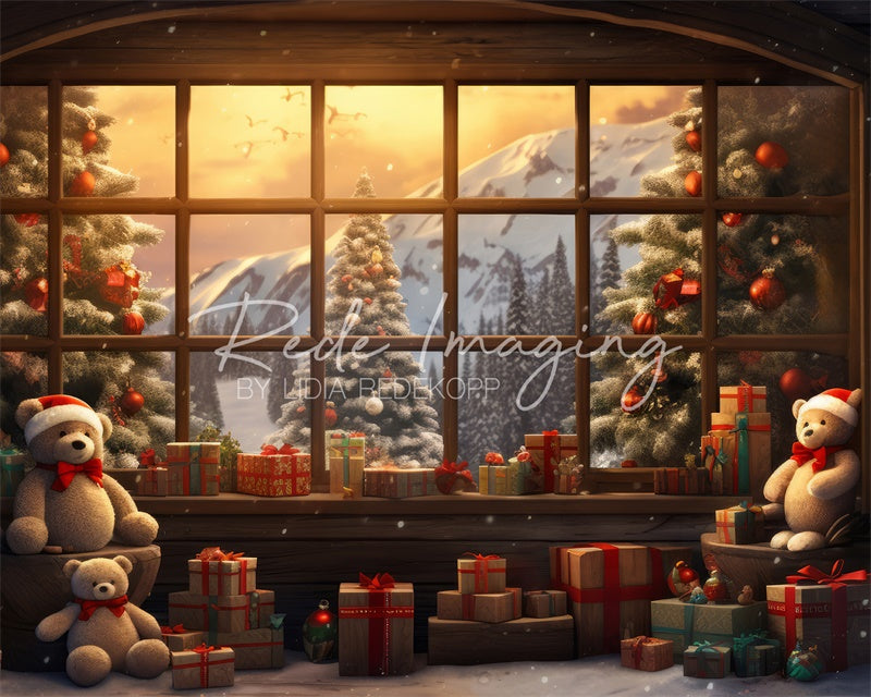 Kate Nounours Cabane de Noël Toile de fond conçue par Lidia Redekopp