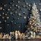 Kate Noël Mur Marine Ornements dorés Toile de fond conçue par Mini MakeBelieve - Kate Backdrop FR