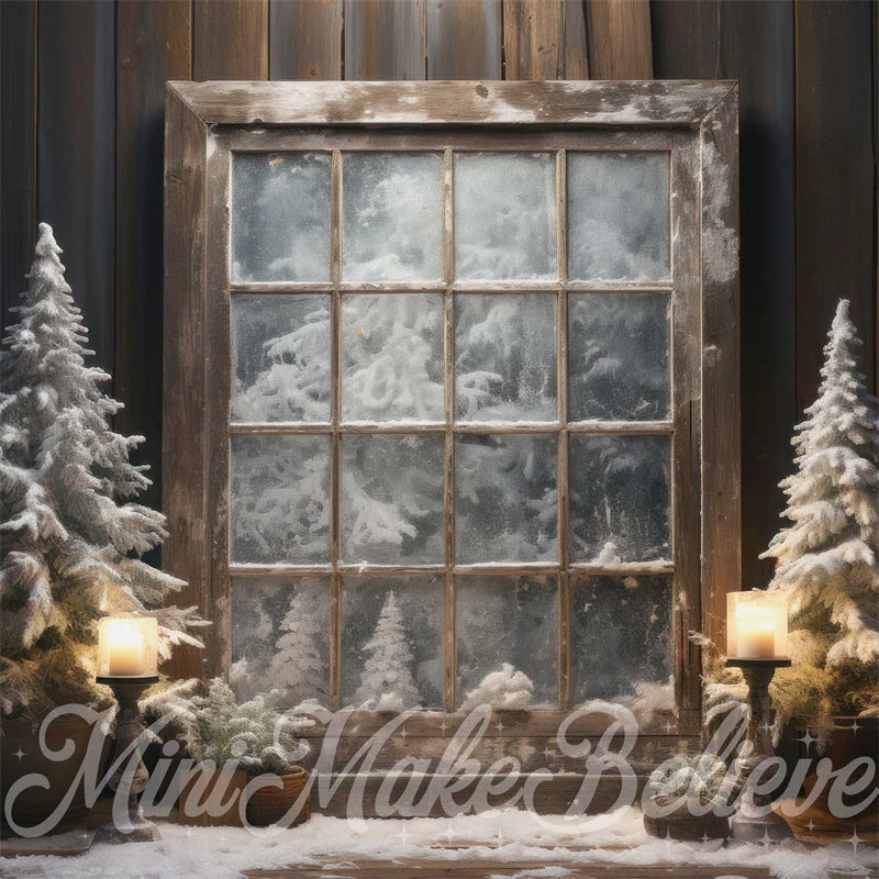 Kate Noël Hiver Fenêtre givrée Toile de fond conçue par Mini MakeBelieve