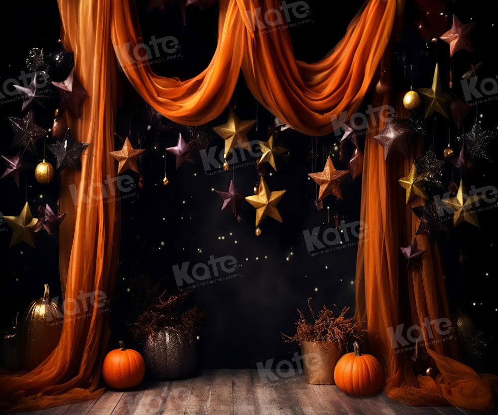 Kate Étoiles Cake smash Rideau orange Scène Toile de fond pour la photographie