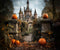 Kate Automne Château Citrouilles Toile de fond pour la photographie - Kate Backdrop FR