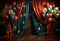 Kate Étoiles Ballons Rideau Rouge & Bleu Scène Toile de fond pour la photographie - Kate Backdrop FR