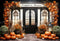 Kate Automne Maison de Citrouille Porte Toile de fond pour la photographie - Kate Backdrop FR