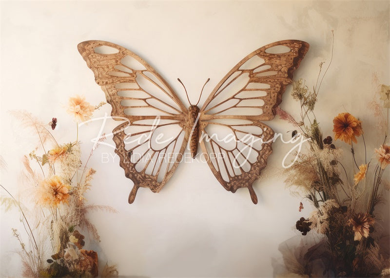 Kate Papillon en bois Tête de lit Toile de fond conçue par Lidia Redekopp