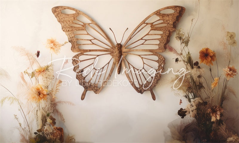 Kate Papillon en bois Tête de lit Toile de fond conçue par Lidia Redekopp