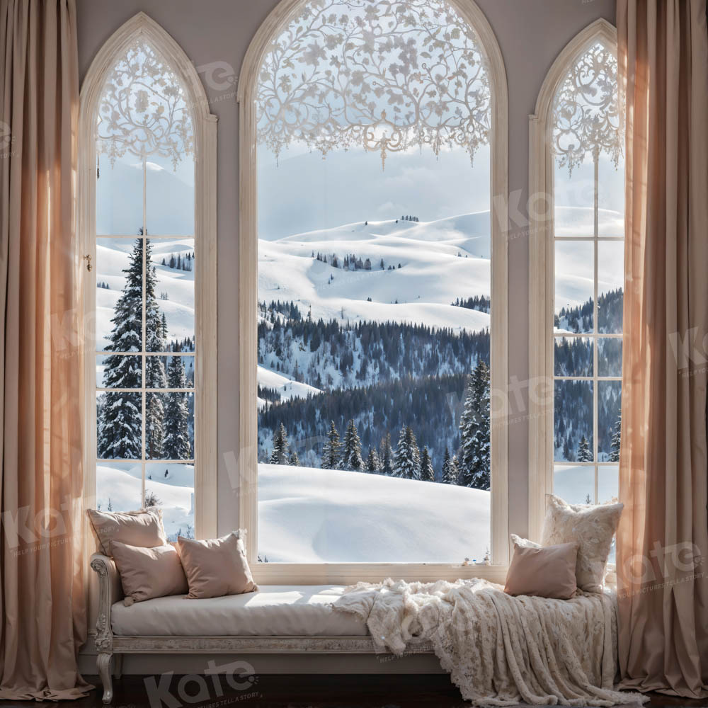 Kate Hiver Chambre Canapé Neige Toile de fond pour la photographie - Kate Backdrop FR