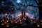 Kate Halloween Citrouille Cimetière Nuit Lune Toile de fond pour la photographie - Kate Backdrop FR