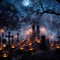 Kate Halloween Citrouille Cimetière Nuit Lune Toile de fond pour la photographie - Kate Backdrop FR