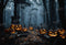 Kate Halloween Citrouille Forêt Fantasmagorique Toile de fond pour la photographie - Kate Backdrop FR