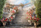 Kate Printemps Floral Escalier Vintage Toile de fond conçue par Chain Photographie - Kate Backdrop FR