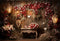 Kate Saint Valentin Fleurs Bois Brun Toile de fond conçue par Emetselch - Kate Backdrop FR