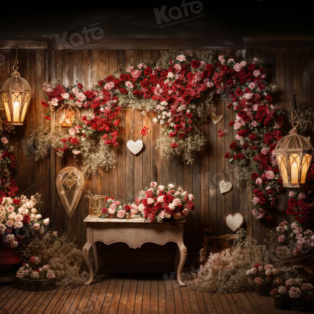 Kate Saint Valentin Fleurs Bois Brun Toile de fond conçue par Emetselch