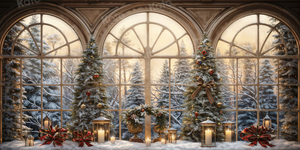 Kate Hiver Noël Fenêtre Arbres Toile de fond conçue par Chain Photographie