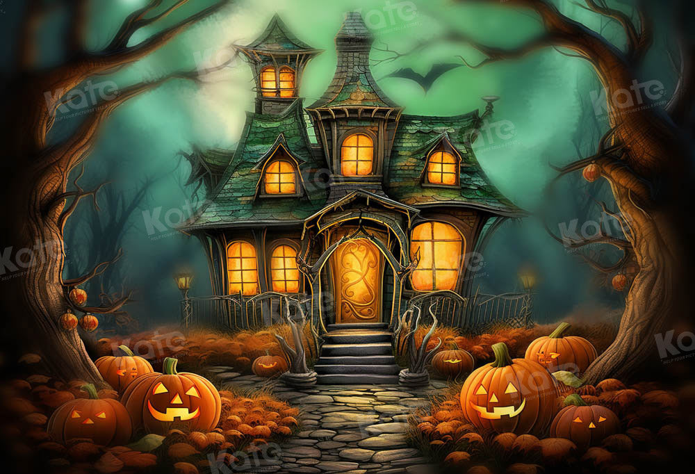 Kate Halloween Effroyable Citrouille Château Toile de fond conçue par Emetselch - Kate Backdrop FR