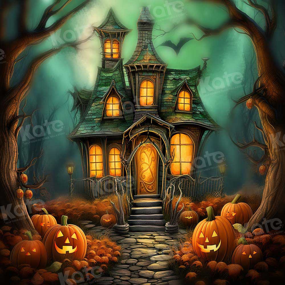 Kate Halloween Effroyable Citrouille Château Toile de fond conçue par Emetselch - Kate Backdrop FR