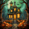 Kate Halloween Effroyable Citrouille Château Toile de fond conçue par Emetselch - Kate Backdrop FR