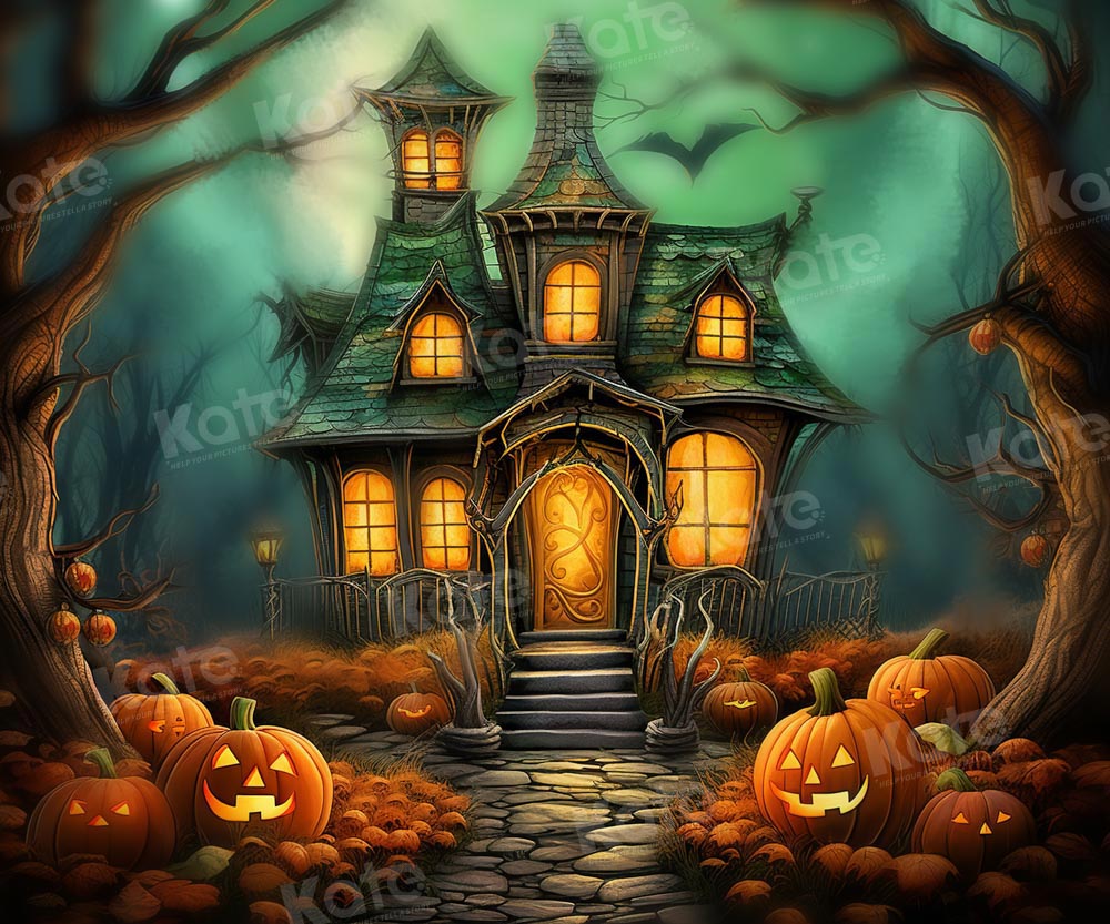 Kate Halloween Effroyable Citrouille Château Toile de fond conçue par Emetselch - Kate Backdrop FR