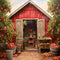 Kate Automne Grange rouge Pommier Toile de fond conçue par Emetselch - Kate Backdrop FR