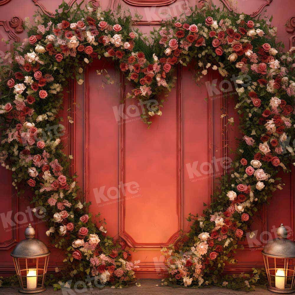 Kate Saint Valentin Arche d'amour fleurie Mariage Toile de fond conçue par Emetselch