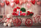 Kate Saint Valentin Ours en peluche Chariot floral Toile de fond conçue par Emetselch - Kate Backdrop FR