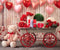 Kate Saint Valentin Ours en peluche Chariot floral Toile de fond conçue par Emetselch - Kate Backdrop FR