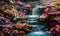 Kate Chute d'eau Fleurs Printemps Toile de fond conçue par Abbas Studio - Kate Backdrop FR