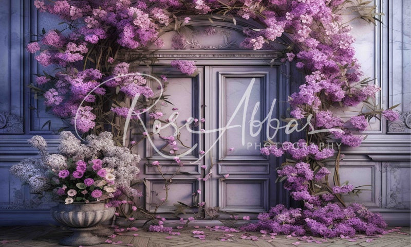 Kate Beau Fantastique Mur Fleurs violettes Toile de fond conçue par Rose Abbas