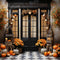 Kate Automne Citrouilles Maison Orange Toile de fond conçue par Chain Photographie - Kate Backdrop FR